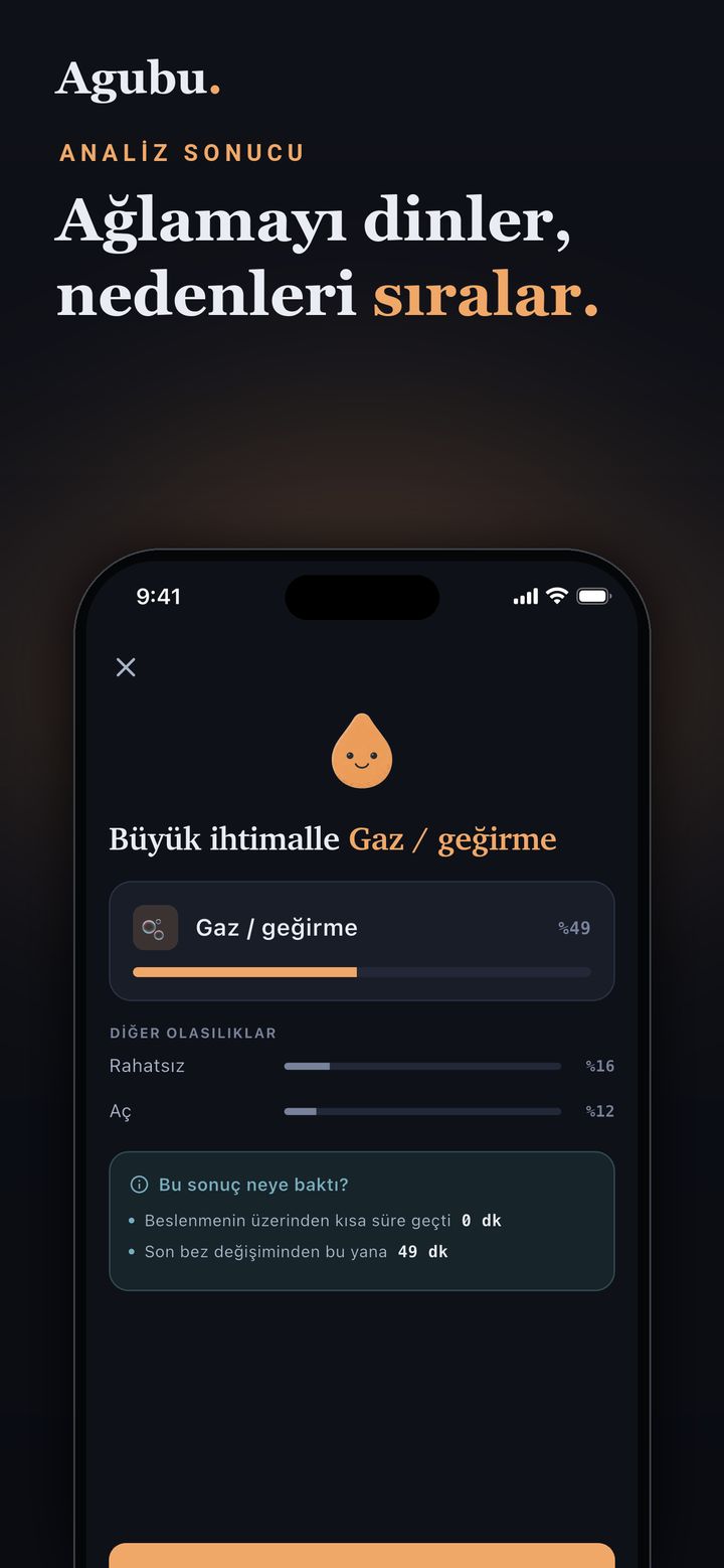 Bebek ağlama analizi — sesi dinler, nedeni bağlamdan sıralar